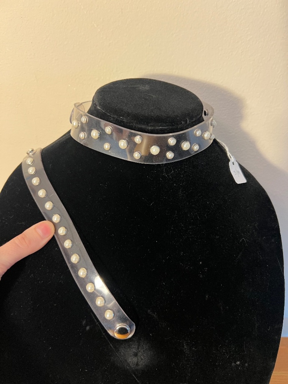 White Pearl Charm Choker and Bracelet Set